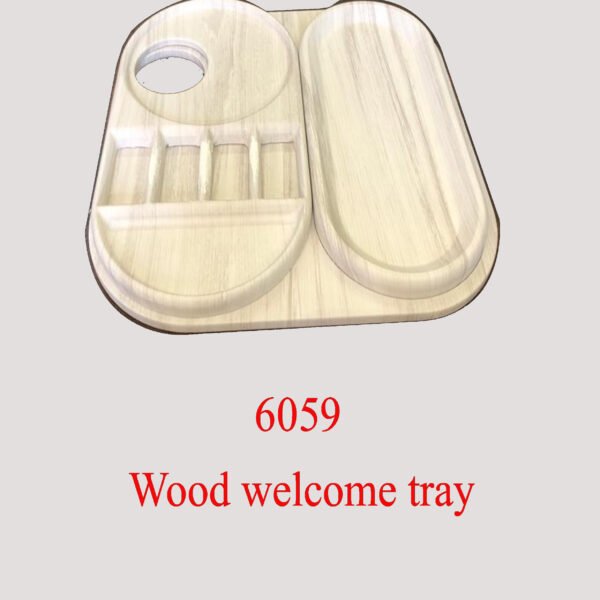 6059 Wood welcome tray